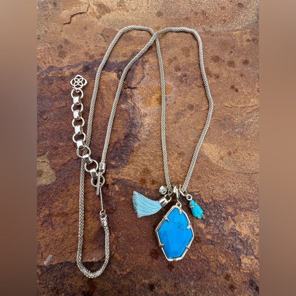 Kendra Scott Hailey Necklace in Aqua Howlite & Gold